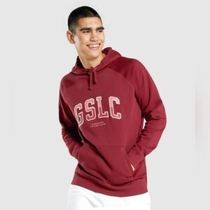 Men's Gymshark GSLC Collegiate Hoodie Size Medium Burgundy